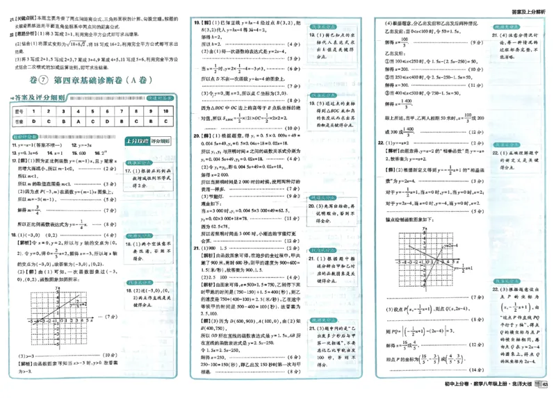 2025《初中上分卷&bull;单元诊断自查》数学8上(BS)答案_1、初中学习资料_24秋试卷_2024秋初中必刷题上分卷九科电子版_数学（人教+北师大）