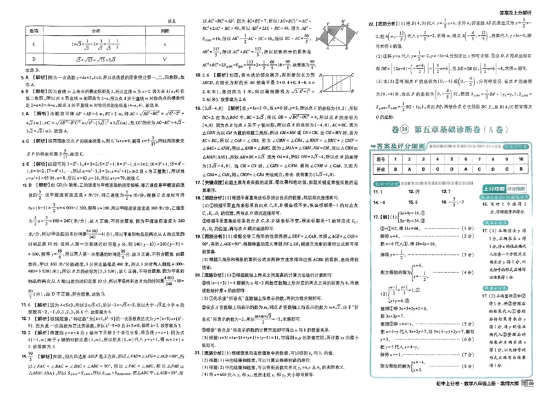 2025《初中上分卷&bull;单元诊断自查》数学8上(BS)答案_1、初中学习资料_24秋试卷_2024秋初中必刷题上分卷九科电子版_数学（人教+北师大）
