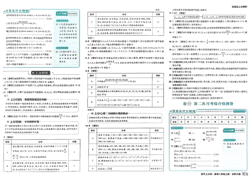 2025《初中上分卷&bull;单元诊断自查》数学8上(BS)答案_1、初中学习资料_24秋试卷_2024秋初中必刷题上分卷九科电子版_数学（人教+北师大）