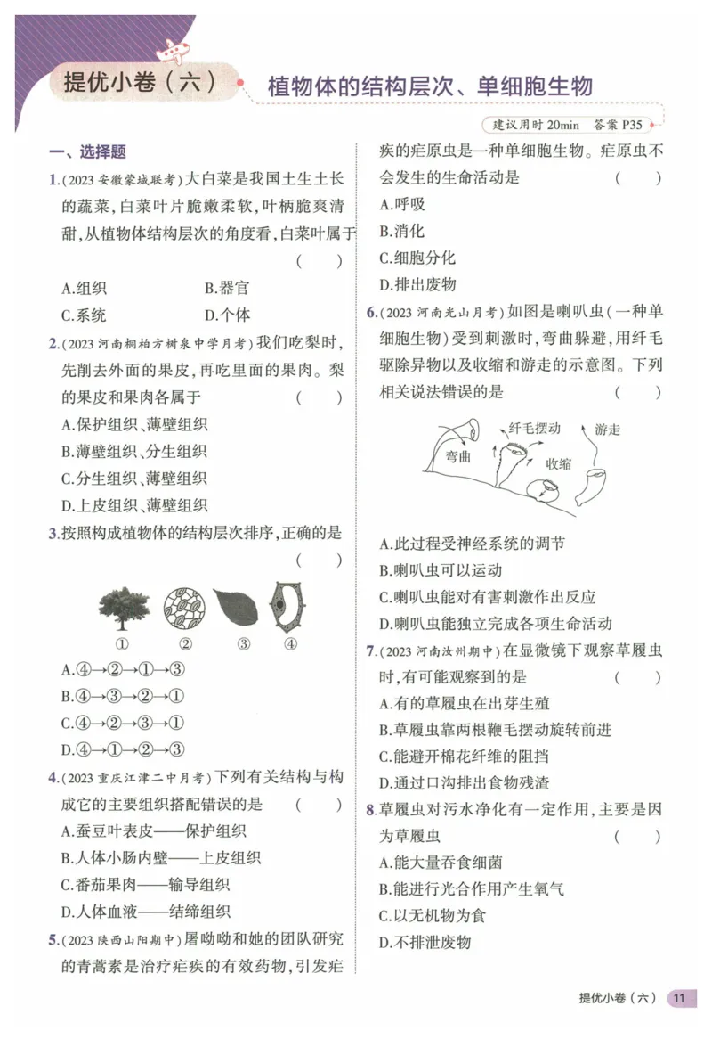 2025《53全优卷&bull;集训卷》生物7上(RJ)_1、初中学习资料_24秋试卷_（41205）期末冲刺2025《53全优卷》小四门7上(人教)_2025《53全优卷》生物7上(RJ)