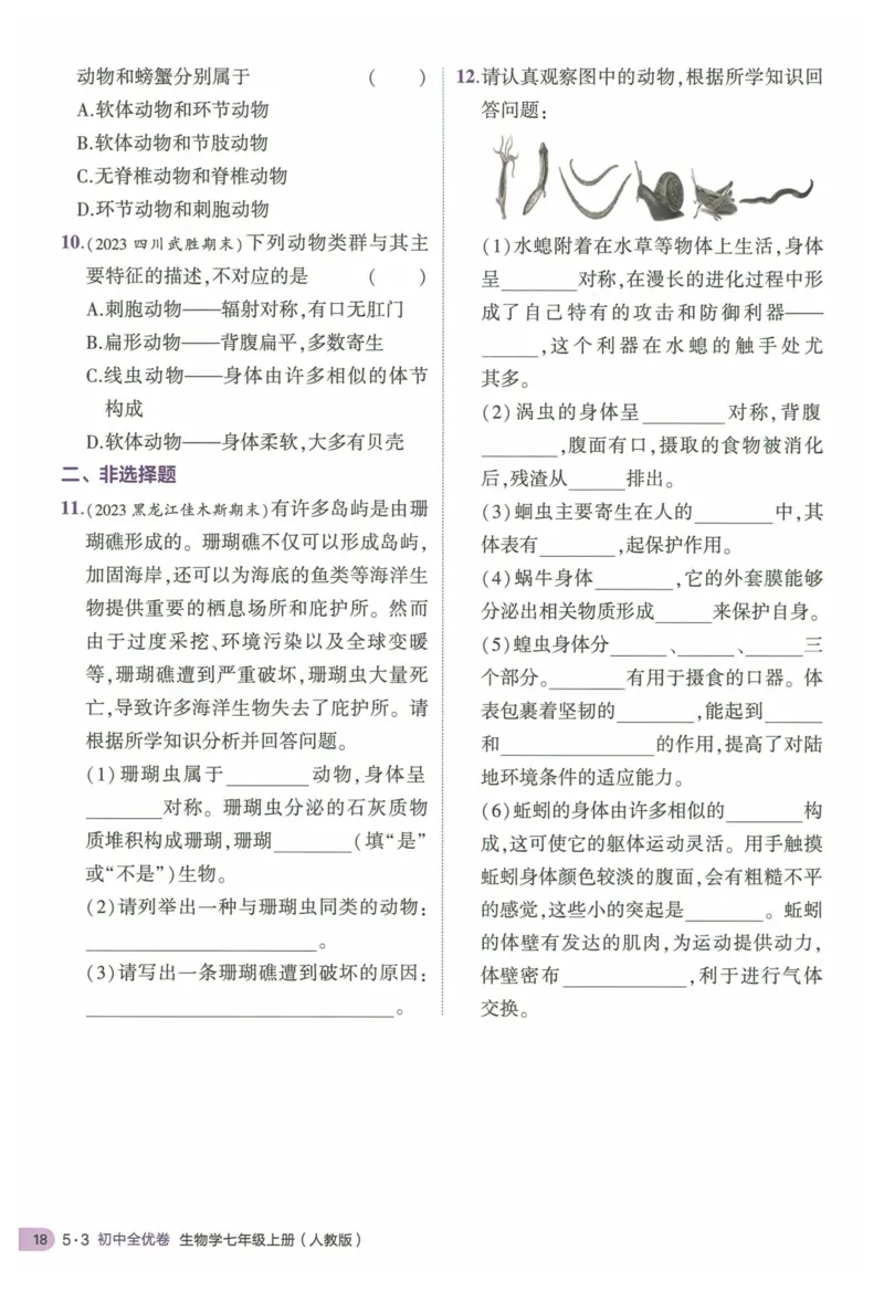 2025《53全优卷&bull;集训卷》生物7上(RJ)_1、初中学习资料_24秋试卷_（41205）期末冲刺2025《53全优卷》小四门7上(人教)_2025《53全优卷》生物7上(RJ)