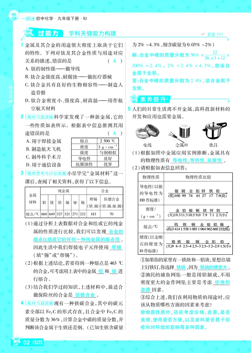 2025《初中化学&bull;一遍过》9下(RJ)教用_1、初中学习资料_24秋试卷_2025春季初中《一遍过》下册_2025《初中化学&bull;一遍过》9下(RJ)_教用