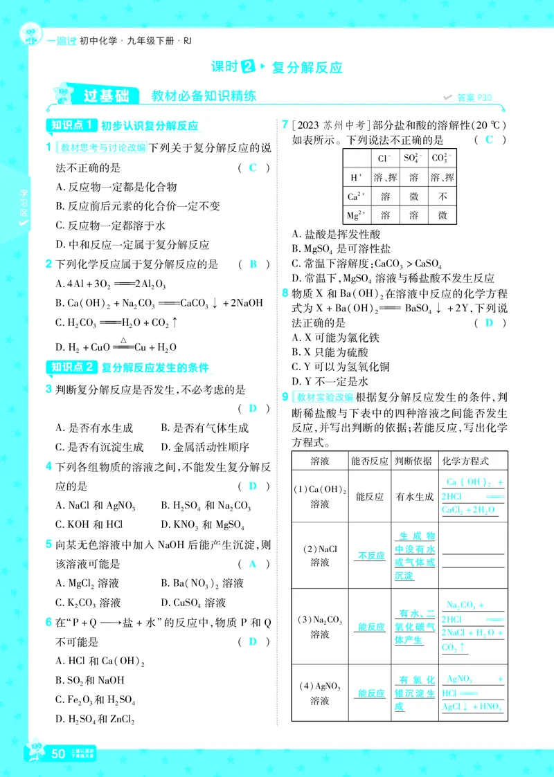 2025《初中化学&bull;一遍过》9下(RJ)教用_1、初中学习资料_24秋试卷_2025春季初中《一遍过》下册_2025《初中化学&bull;一遍过》9下(RJ)_教用