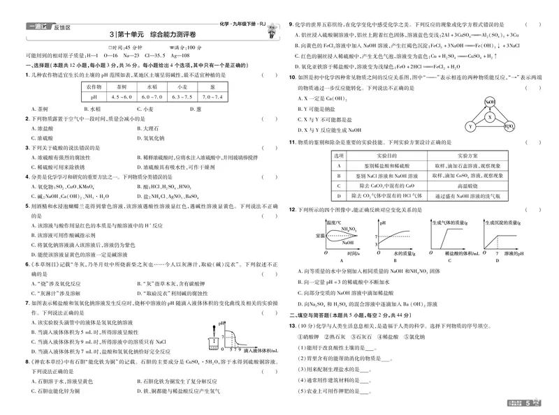 2025《初中化学&bull;一遍过-单元卷》九下(RJ)_1、初中学习资料_24秋试卷_2025春季初中《一遍过》下册_2025《初中化学&bull;一遍过》9下(RJ)