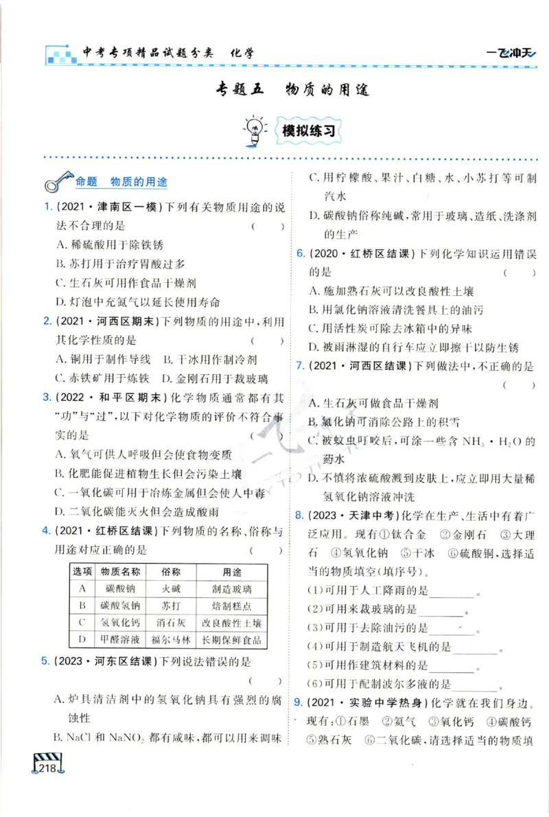 2025《一飞冲天-中考专项》化学_1、初中学习资料_24秋试卷_《一飞冲天-中考专项》_一飞冲天-中考专项（2025版）