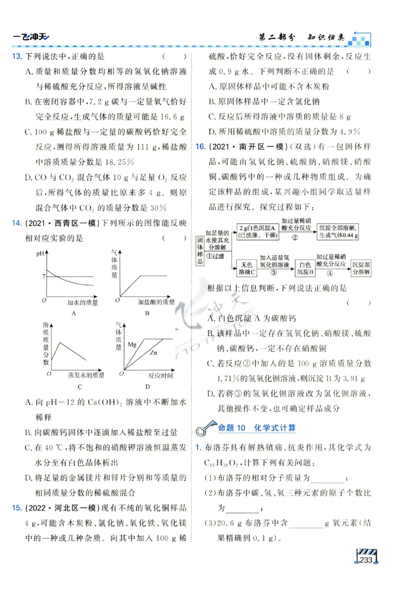 2025《一飞冲天-中考专项》化学_1、初中学习资料_24秋试卷_《一飞冲天-中考专项》_一飞冲天-中考专项（2025版）