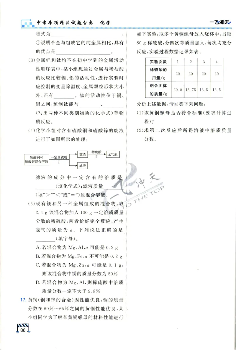 2025《一飞冲天-中考专项》化学_1、初中学习资料_24秋试卷_《一飞冲天-中考专项》_一飞冲天-中考专项（2025版）