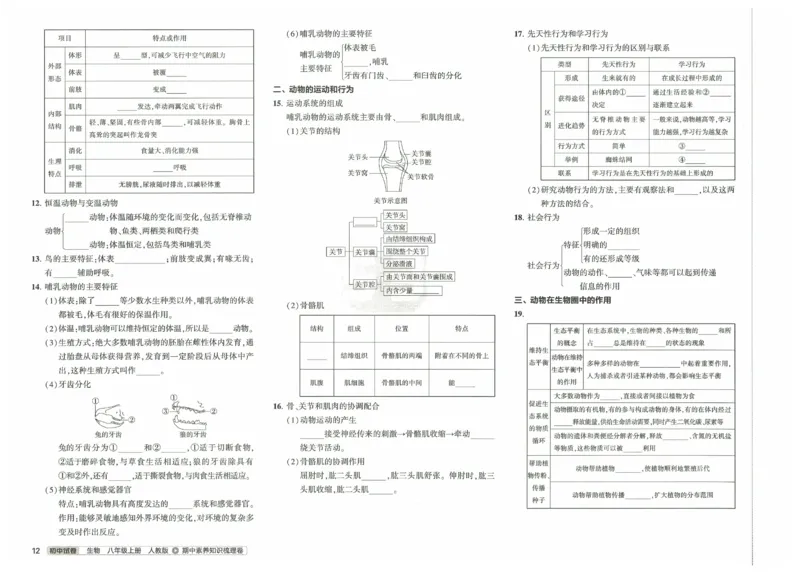 2025《53初中试卷》生物8上(人教版)_1、初中学习资料_24秋试卷_202553系列初中789年级上册《53初中试卷》大全套_2025《53初中试卷》8年级上册八科