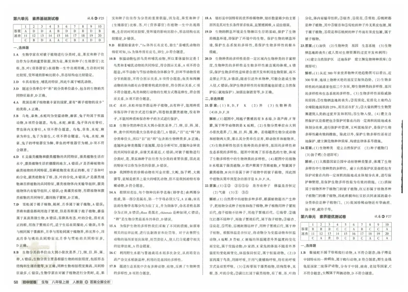 2025《53初中试卷》生物8上(人教版)_1、初中学习资料_24秋试卷_202553系列初中789年级上册《53初中试卷》大全套_2025《53初中试卷》8年级上册八科