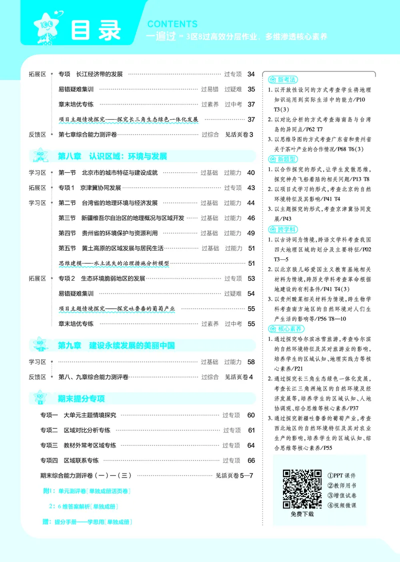 2025《初中地理&bull;一遍过》八下(湘教)_1、初中学习资料_24秋试卷_2025春季初中《一遍过》下册_2025初中《一遍过》生物地理8年级下册_教学用书