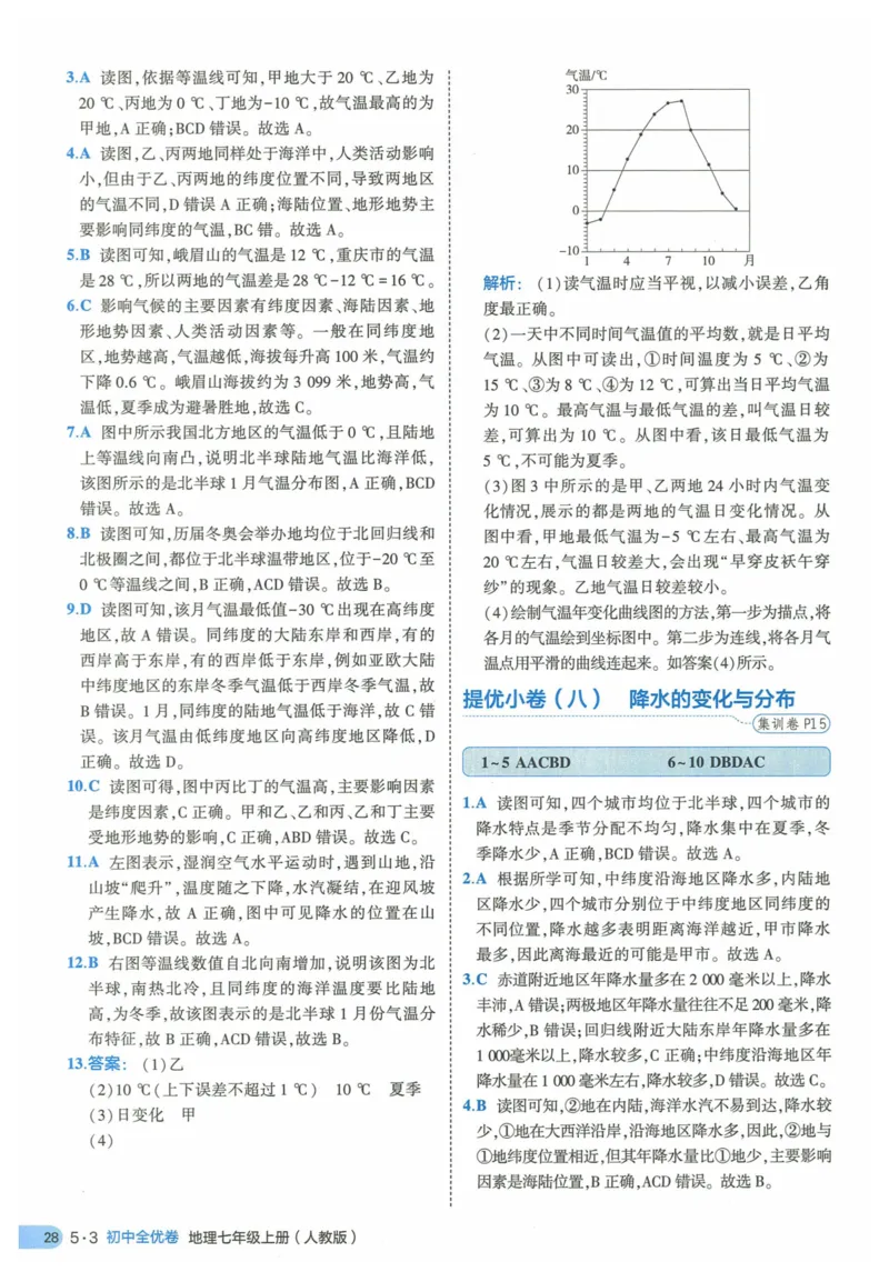 2025《53全优卷》地理7上(RJ)答案_1、初中学习资料_24秋试卷_（41205）期末冲刺2025《53全优卷》小四门7上(人教)_2025《53全优卷》地理7上(RJ)