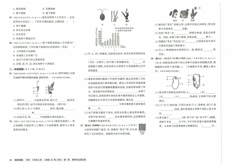 2025《53初中试卷》生物7上(人教版)_1、初中学习资料_24秋试卷_202553系列初中789年级上册《53初中试卷》大全套_2025《53初中试卷》7年级上册七科