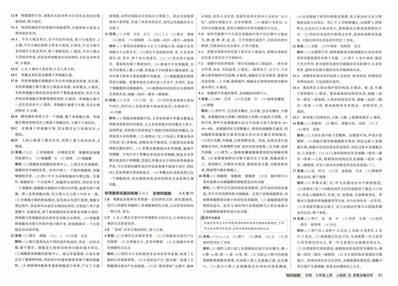 2025《53初中试卷》生物7上(人教版)_1、初中学习资料_24秋试卷_202553系列初中789年级上册《53初中试卷》大全套_2025《53初中试卷》7年级上册七科