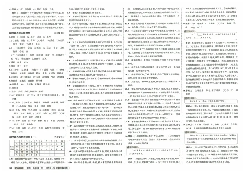 2025《53初中试卷》生物7上(人教版)_1、初中学习资料_24秋试卷_202553系列初中789年级上册《53初中试卷》大全套_2025《53初中试卷》7年级上册七科