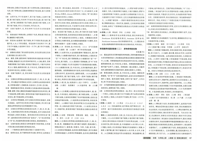 2025《53初中试卷》生物7上(人教版)_1、初中学习资料_24秋试卷_202553系列初中789年级上册《53初中试卷》大全套_2025《53初中试卷》7年级上册七科