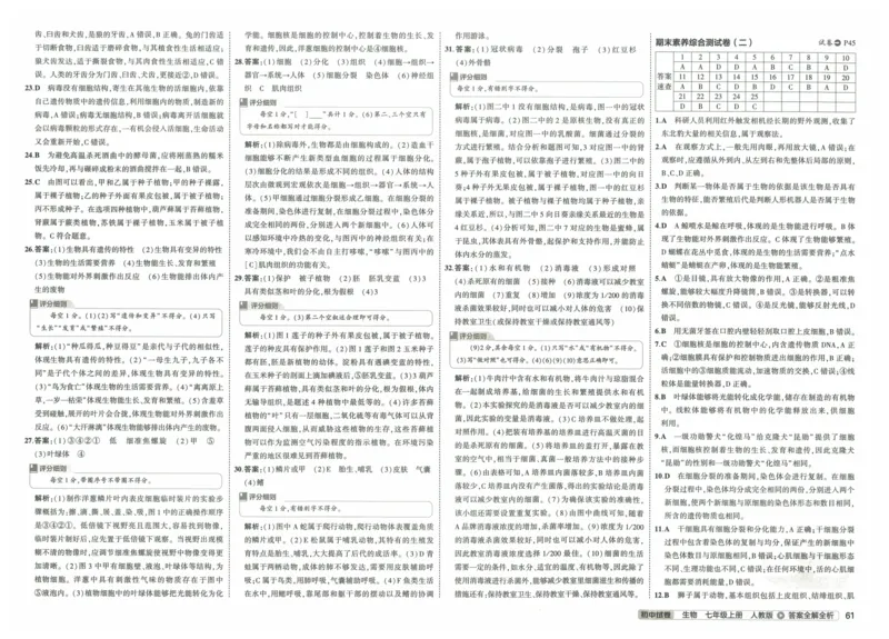 2025《53初中试卷》生物7上(人教版)_1、初中学习资料_24秋试卷_202553系列初中789年级上册《53初中试卷》大全套_2025《53初中试卷》7年级上册七科