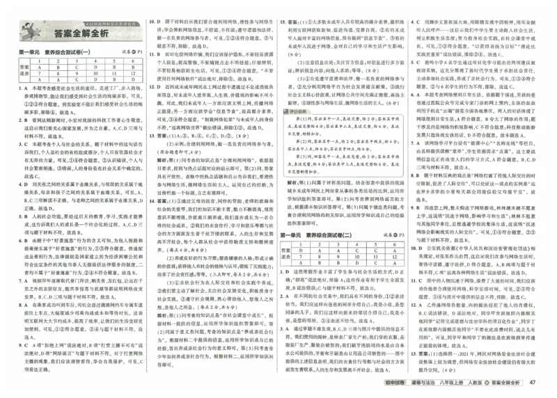 2025《53初中试卷》道法8上(人教版)_1、初中学习资料_24秋试卷_202553系列初中789年级上册《53初中试卷》大全套_2025《53初中试卷》8年级上册八科