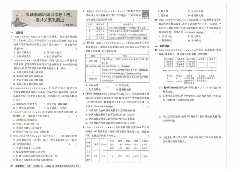 2025《53初中试卷》历史8上(人教版)_1、初中学习资料_24秋试卷_202553系列初中789年级上册《53初中试卷》大全套_2025《53初中试卷》8年级上册八科