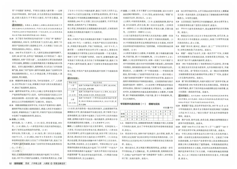 2025《53初中试卷》历史8上(人教版)_1、初中学习资料_24秋试卷_202553系列初中789年级上册《53初中试卷》大全套_2025《53初中试卷》8年级上册八科