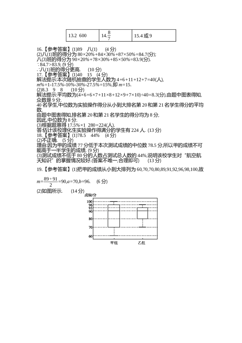 2025初中数学&bull;一遍过八下-第二十章单元测试卷_1、初中学习资料_24秋试卷_2025春季初中《一遍过》下册_2025《初中数学&bull;一遍过》八九下(RJ)_2025《初中数学&bull;一遍过-单元测试卷》八下(RJ)