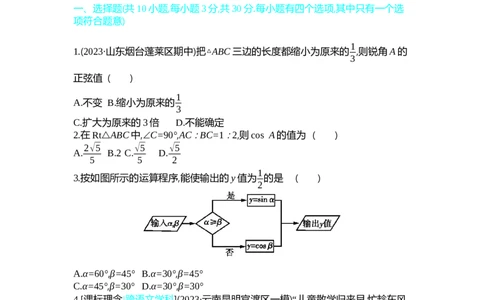 2025初中数学&bull;一遍过九下-第一章直角三角形的边角关系_1、初中学习资料_24秋试卷_2025春季初中《一遍过》下册_2025《初中数学&bull;一遍过》八九下(BS)