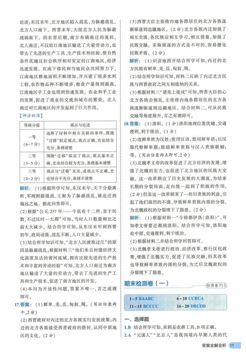 2025《53全优卷》历史7上(RJ)答案_1、初中学习资料_24秋试卷_（41205）期末冲刺2025《53全优卷》小四门7上(人教)_2025《53全优卷》历史7上(RJ)