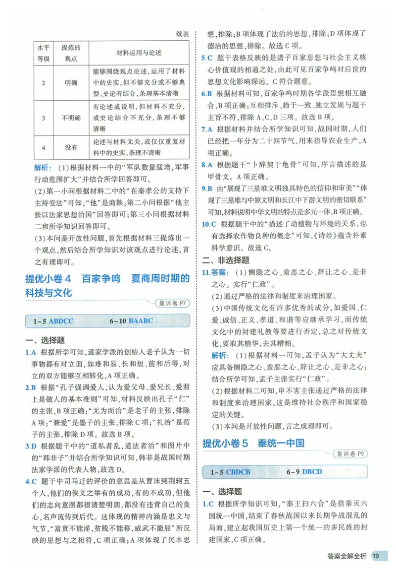 2025《53全优卷》历史7上(RJ)答案_1、初中学习资料_24秋试卷_（41205）期末冲刺2025《53全优卷》小四门7上(人教)_2025《53全优卷》历史7上(RJ)