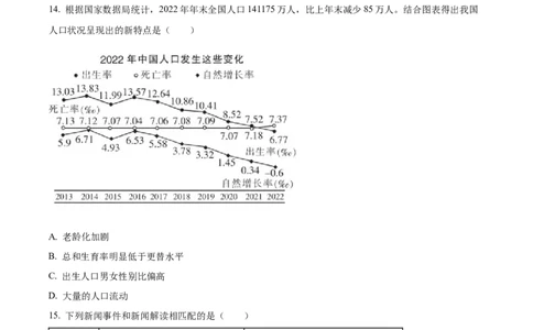 2023年黑龙江省哈尔滨市中考道德与法治真题（原卷版）_1、初中学习资料_2024秋改版_七上最新版道德课件_中考真题_黑龙江