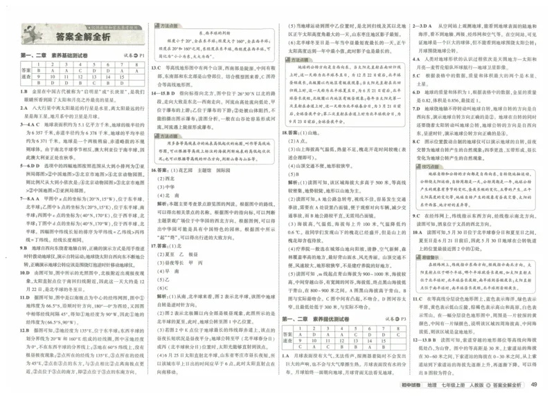 2025《53初中试卷》地理7上(人教版)_1、初中学习资料_24秋试卷_202553系列初中789年级上册《53初中试卷》大全套_2025《53初中试卷》7年级上册七科