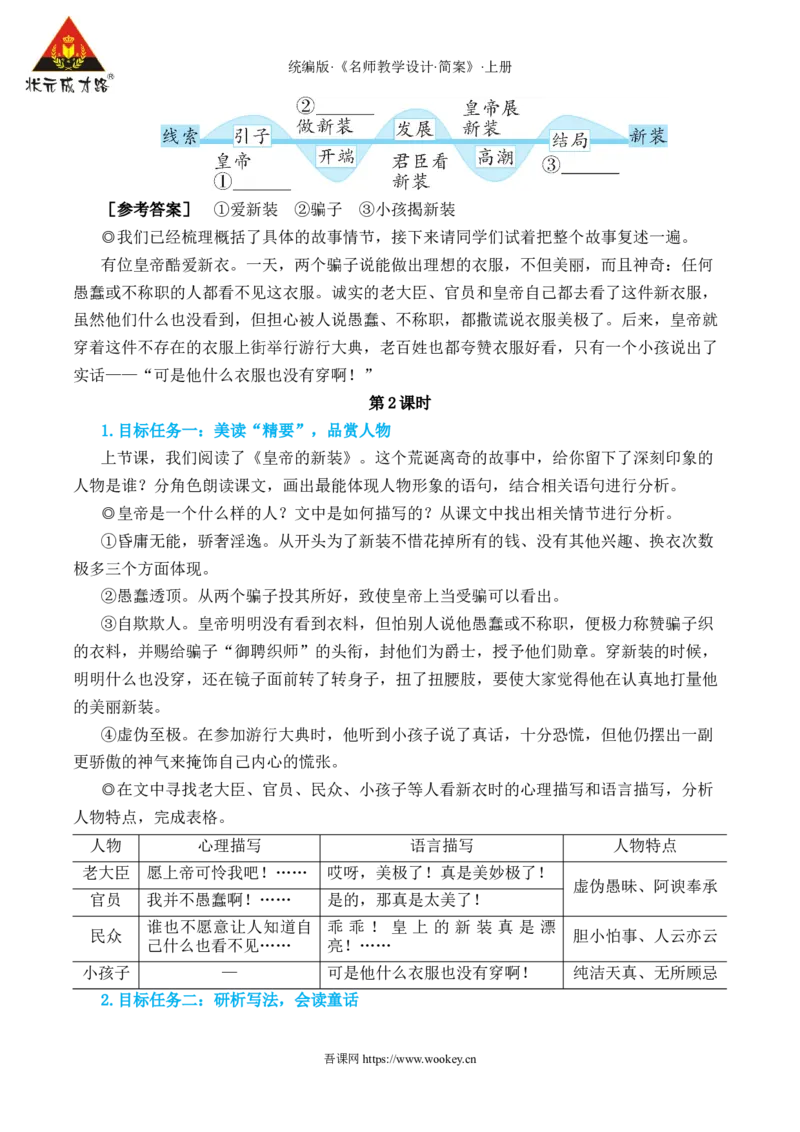 22皇帝的新装_1、初中学习资料_2024秋改版_人教七上语文新版课件_10.简洁教案_6.第六单元