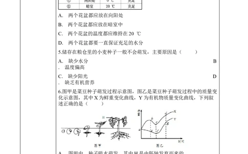 3.2.1种子的萌发（学案）-2022-2023学年七年级生物上册同步优质备课资源（人教版）_1、初中学习资料_4-6、生物_4-6-1、初一生物上册_同步练习-138份_1、同步第1套新更新23份