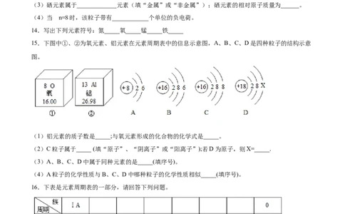 3.3元素（原卷版）-九年级化学上册课时同步练（人教版）_1、初中学习资料_4-5、化学_4-5-5、初三化学上册_人教化学九年级上课时练习（063份）_九年级化学上册课时同步练（人教版）