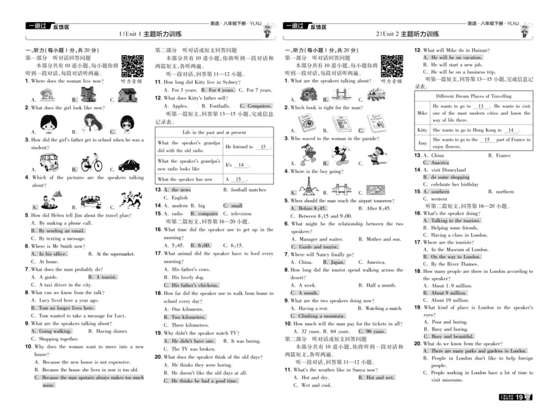 2025版一遍过英语译林版8年级下册单元卷听力卷教用_1、初中学习资料_24秋试卷_2025春季初中《一遍过》下册_2025版一遍过英语译林版_2025版一遍过英语译林版8年级下册