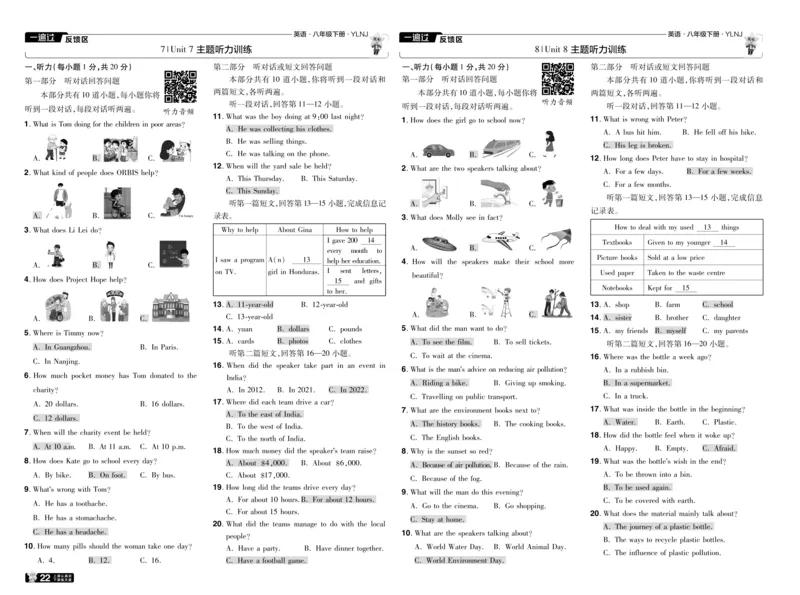 2025版一遍过英语译林版8年级下册单元卷听力卷教用_1、初中学习资料_24秋试卷_2025春季初中《一遍过》下册_2025版一遍过英语译林版_2025版一遍过英语译林版8年级下册
