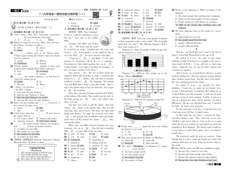 2025版一遍过英语译林版9年级全册单元卷答案_1、初中学习资料_24秋试卷_2025春季初中《一遍过》下册_2025版一遍过英语译林版_2025版一遍过英语译林版9年级全册