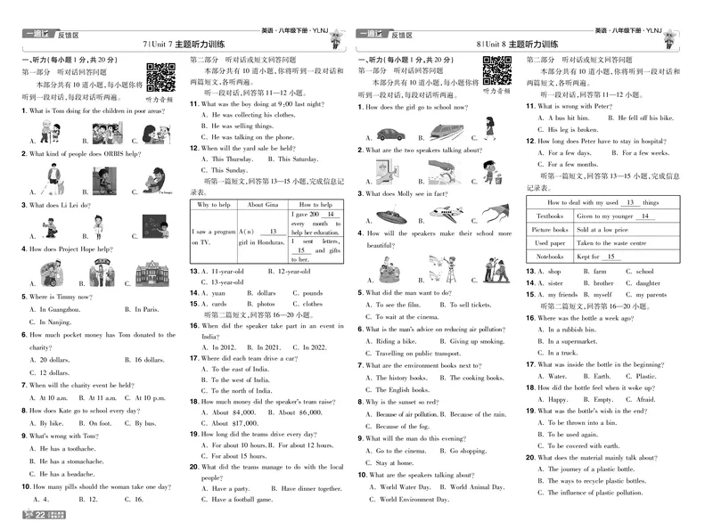 2025版一遍过英语译林版8年级下册单元卷+听力卷_1、初中学习资料_24秋试卷_2025春季初中《一遍过》下册_2025版一遍过英语译林版_2025版一遍过英语译林版8年级下册