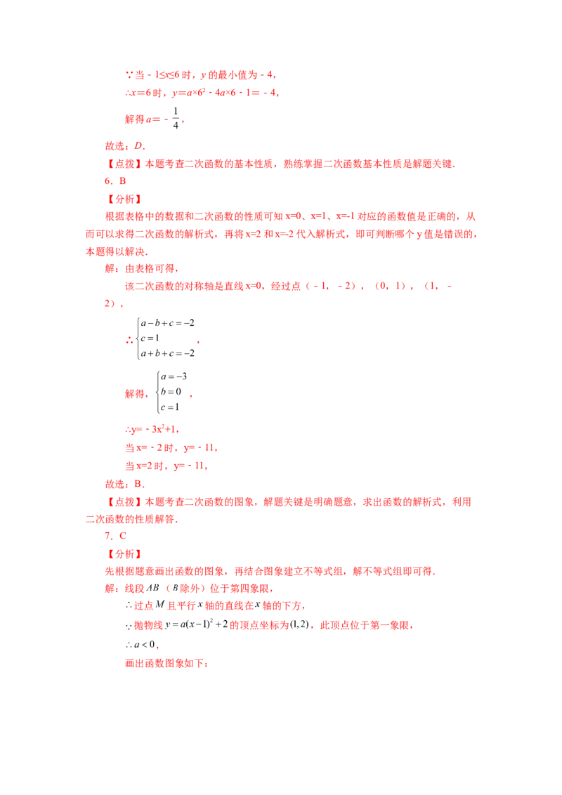 22.15二次函数y=ax&sup2;+bx+c(a&ne;0)的图象与性质（巩固篇）（专项练习）（人教版）_1、初中学习资料_4-2、数学_4-2-5、初三数学上册_人教数学九年级上课时练习（243份）