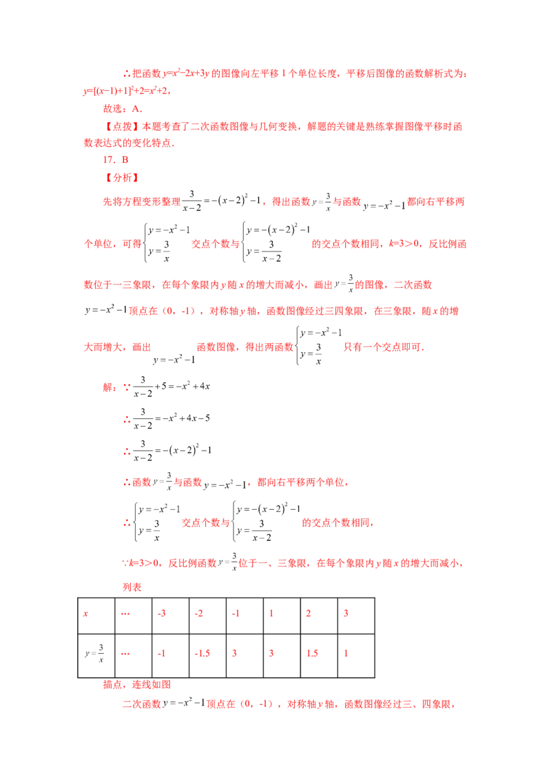 22.15二次函数y=ax&sup2;+bx+c(a&ne;0)的图象与性质（巩固篇）（专项练习）（人教版）_1、初中学习资料_4-2、数学_4-2-5、初三数学上册_人教数学九年级上课时练习（243份）