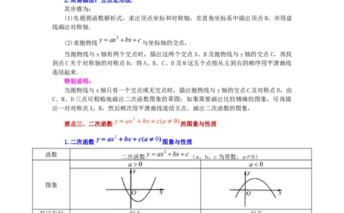 22.13二次函数y=ax&sup2;+bx+c(a&ne;0)的图象与性质（知识讲解）（人教版）_1、初中学习资料_4-2、数学_4-2-5、初三数学上册_人教数学九年级上课时练习（243份）