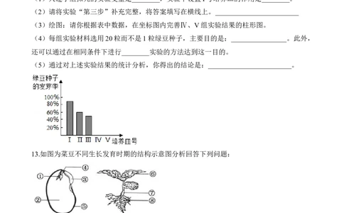 3.2.1种子的萌发（习题）-2022-2023学年七年级生物上册同步优质备课资源（人教版）（原卷版）_1、初中学习资料_4-6、生物_4-6-1、初一生物上册_同步练习-138份_1、同步第1套新更新23份