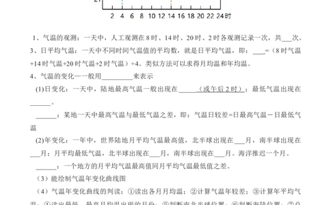 3.2气温的变化与分布-2022-2023学年七年级地理上册课后培优分级练（人教版）（原卷版）_1、初中学习资料_4-8、地理_4-8-1、初一地理上册_1.地理7上同步练习（31份）