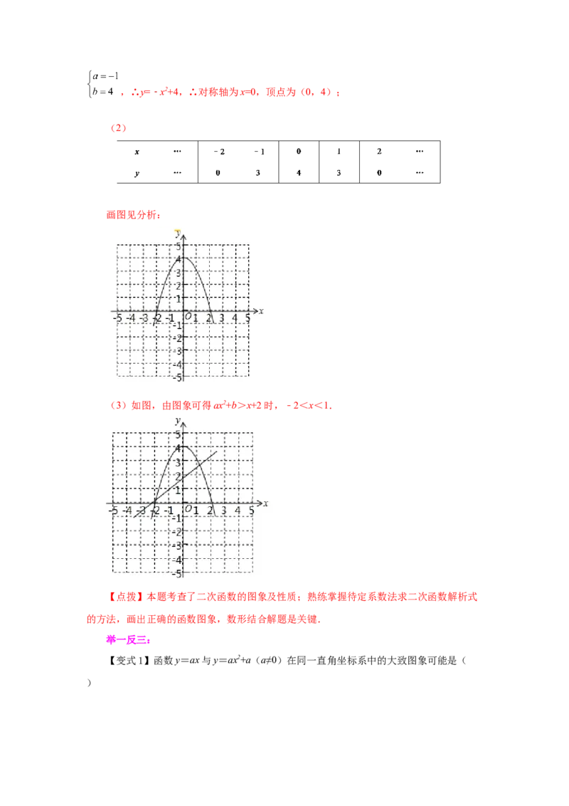 22.7二次函数y=ax&sup2;+k(a&ne;0)的图象与性质（知识讲解）（人教版）_1、初中学习资料_4-2、数学_4-2-5、初三数学上册_人教数学九年级上课时练习（243份）