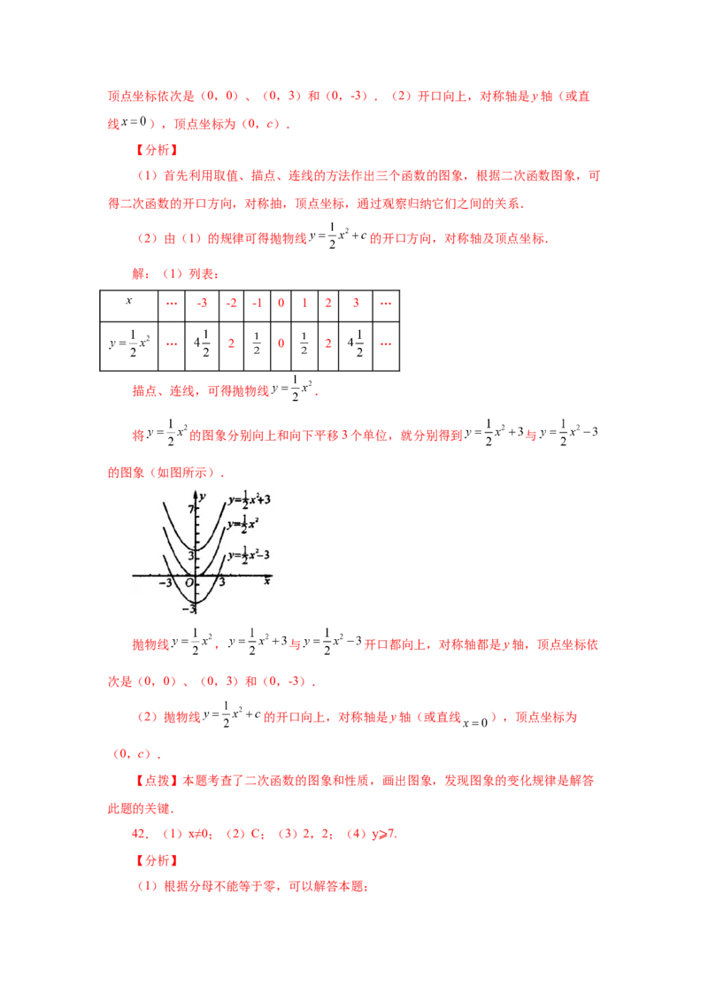 22.9二次函数y=ax&sup2;+k(a&ne;0)的图象与性质（巩固篇）（专项练习）（人教版）_1、初中学习资料_4-2、数学_4-2-5、初三数学上册_人教数学九年级上课时练习（243份）