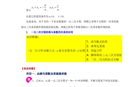21.14一元二次方程根与系数关系（知识讲解）（人教版）_1、初中学习资料_4-2、数学_4-2-5、初三数学上册_人教数学九年级上课时练习（243份）_同步练习（第2套含答案）（共36份）