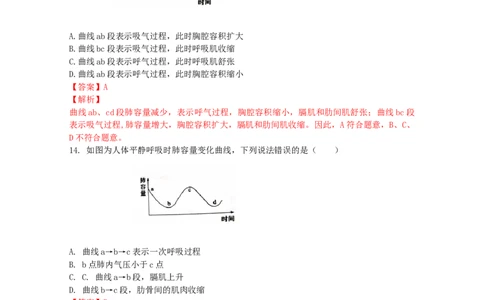 4.3.1呼吸道对空气的处理-练学堂2021-2022学年七年级生物下学期同步习题精练（人教版）（解析版）_1、初中学习资料_4-6、生物_4-6-2、初一生物下册_同步练习（89份）