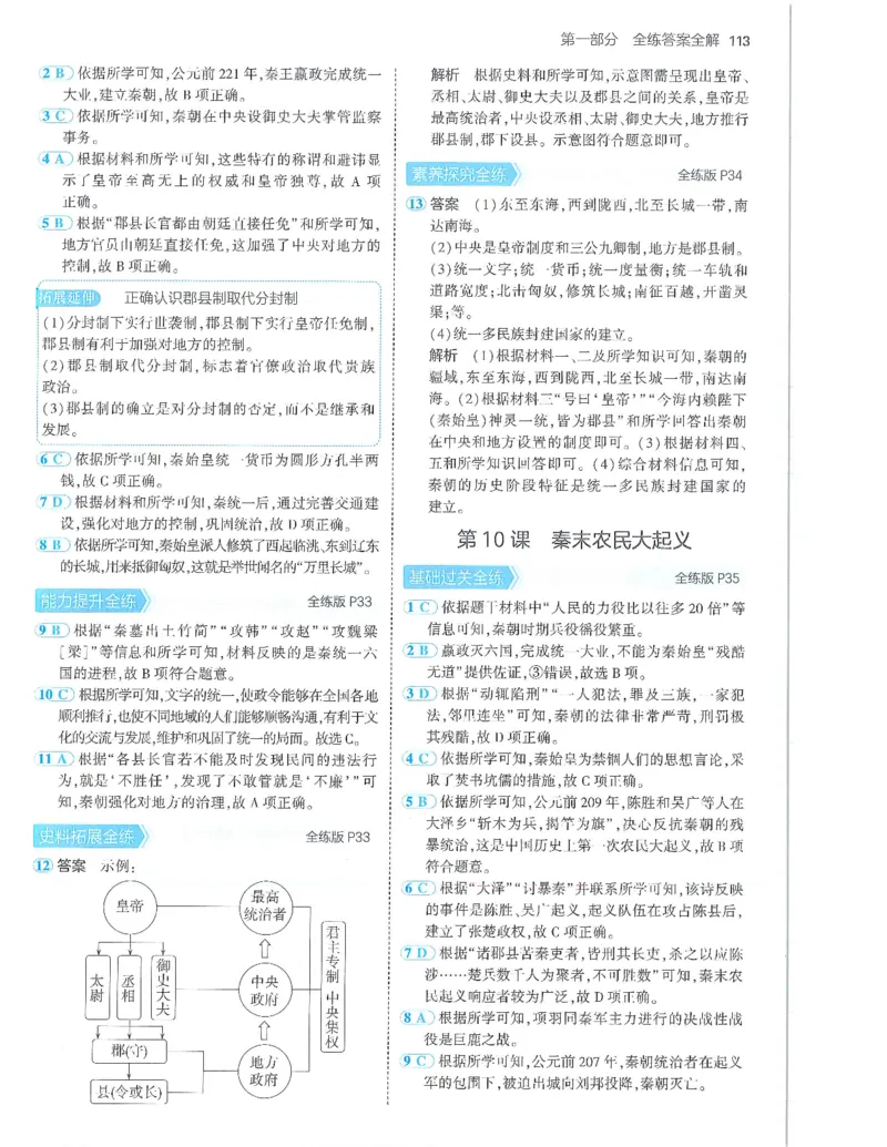 53-初中同步-7上-历史人教版答案_1、初中学习资料_24秋试卷_2025版《53&bull;初中同步》上册全科