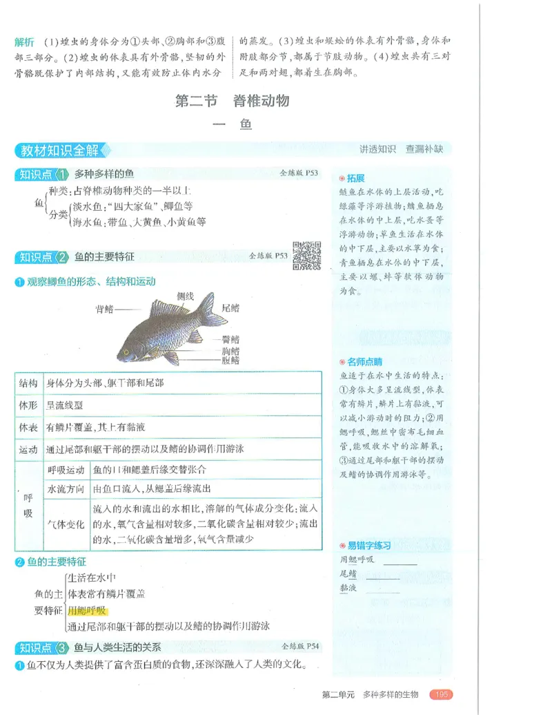 53-初中同步-7上-生物人教版全解版_1、初中学习资料_24秋试卷_2025版《53&bull;初中同步》上册全科