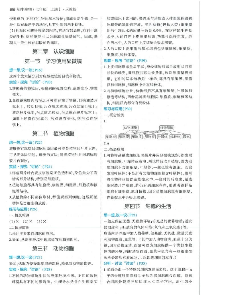 53-初中同步-7上-生物人教版答案_1、初中学习资料_24秋试卷_2025版《53&bull;初中同步》上册全科