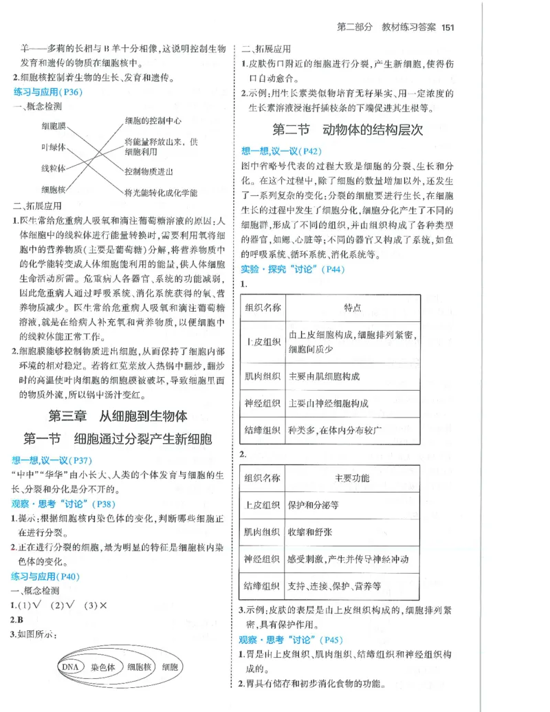53-初中同步-7上-生物人教版答案_1、初中学习资料_24秋试卷_2025版《53&bull;初中同步》上册全科