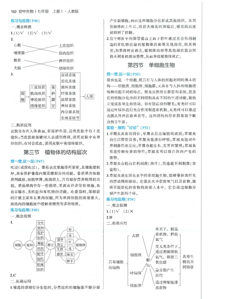 53-初中同步-7上-生物人教版答案_1、初中学习资料_24秋试卷_2025版《53&bull;初中同步》上册全科